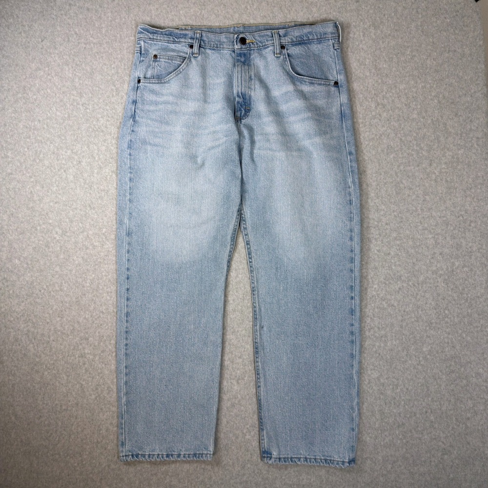 Wrangler Mens Straight Leg Light Wash Jeans 36x29 Blue 97FXVVB